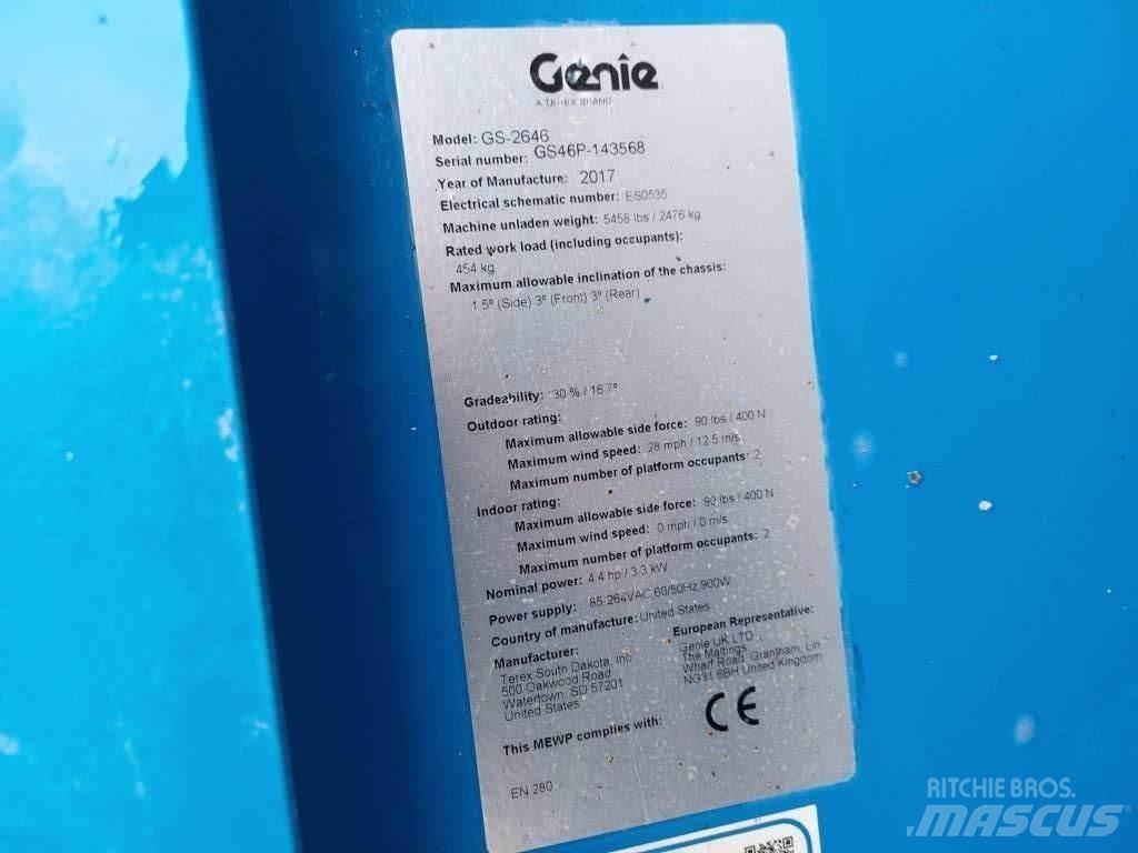 Genie GS 2646 Šķerveida pacēlāji
