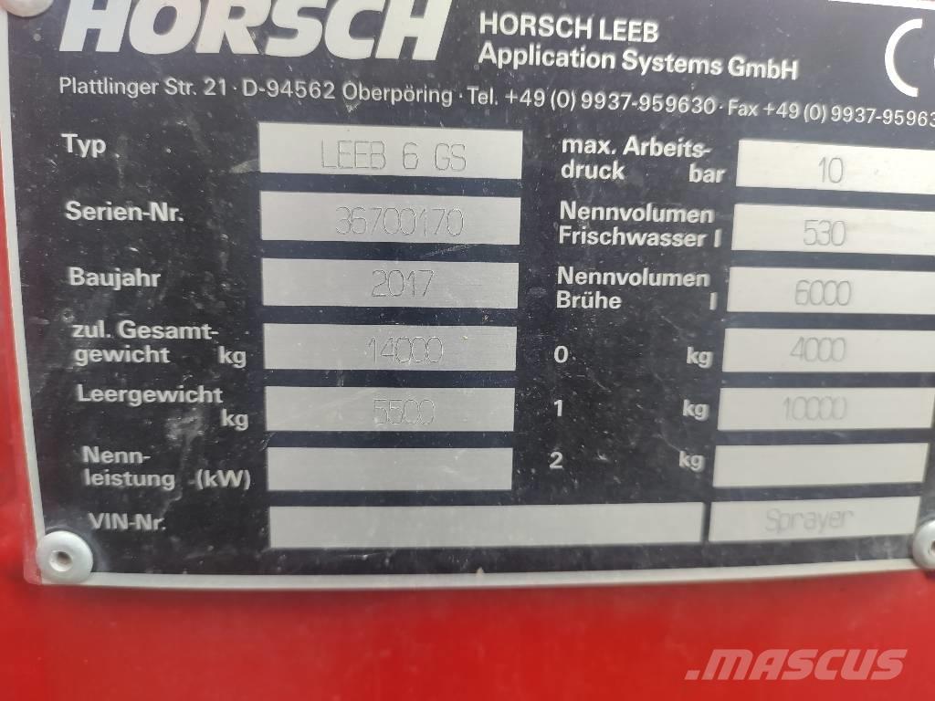 Horsch Leeb 6 GS Piekabināmie smidzinātāji(miglotāji)