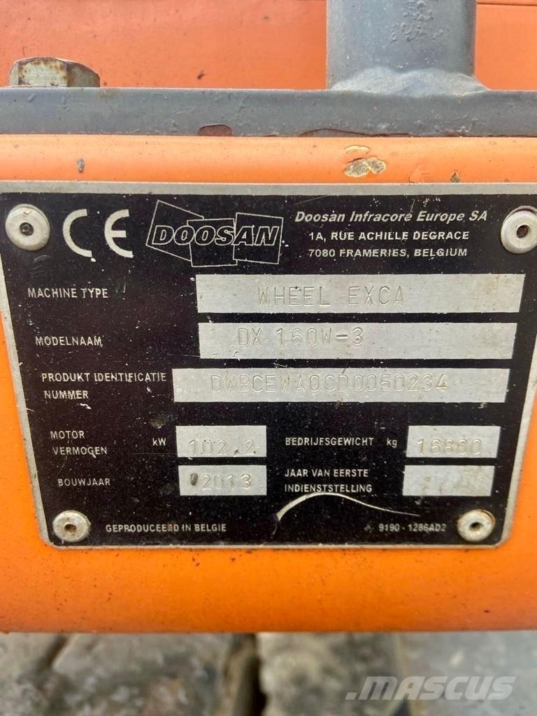 Doosan DX 160 W-3 Ekskavatori uz riteņiem