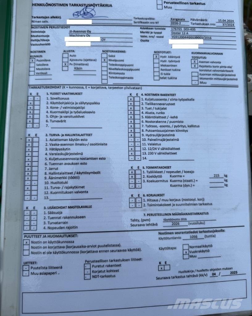 Dexter 12 A Pacēlājplatformas - piekabes