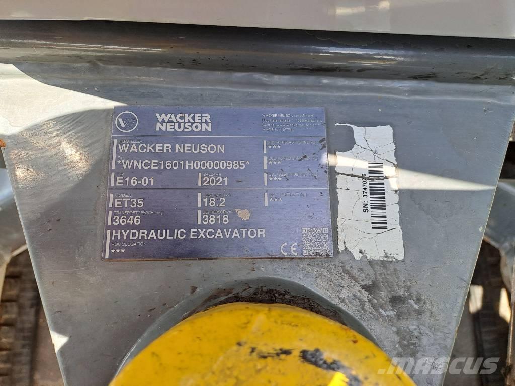 Wacker Neuson ET35 Kāpurķēžu ekskavatori