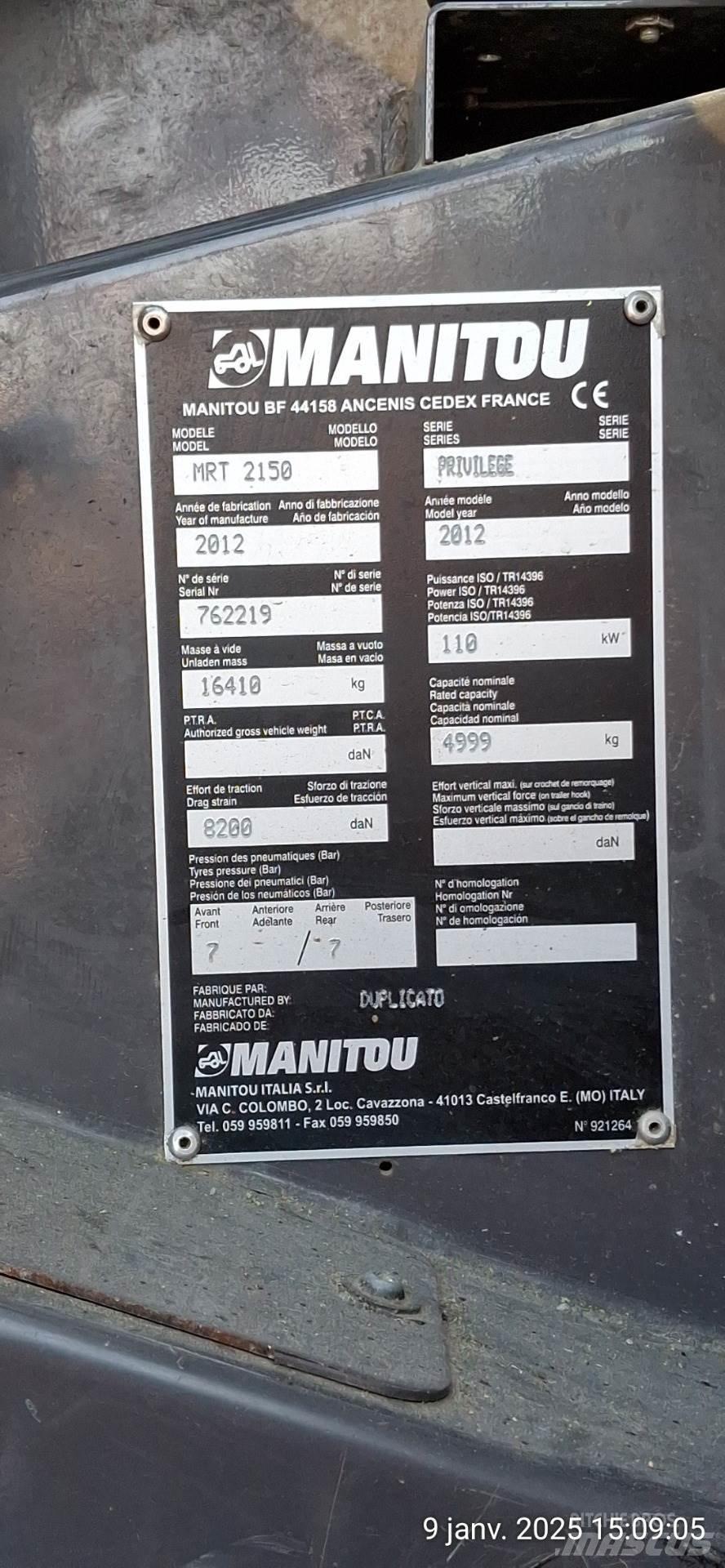 Manitou 2150MRT Teleskopiskie manipulatori