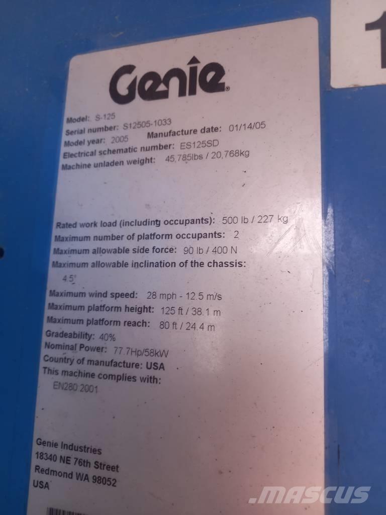 Genie S 125 Teleskopiskie pacēlāji