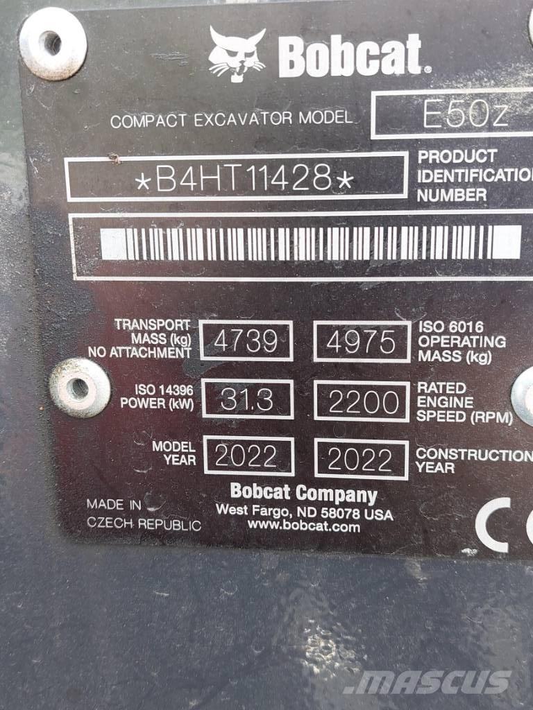 Bobcat E50z Mini ekskavatori < 7 t