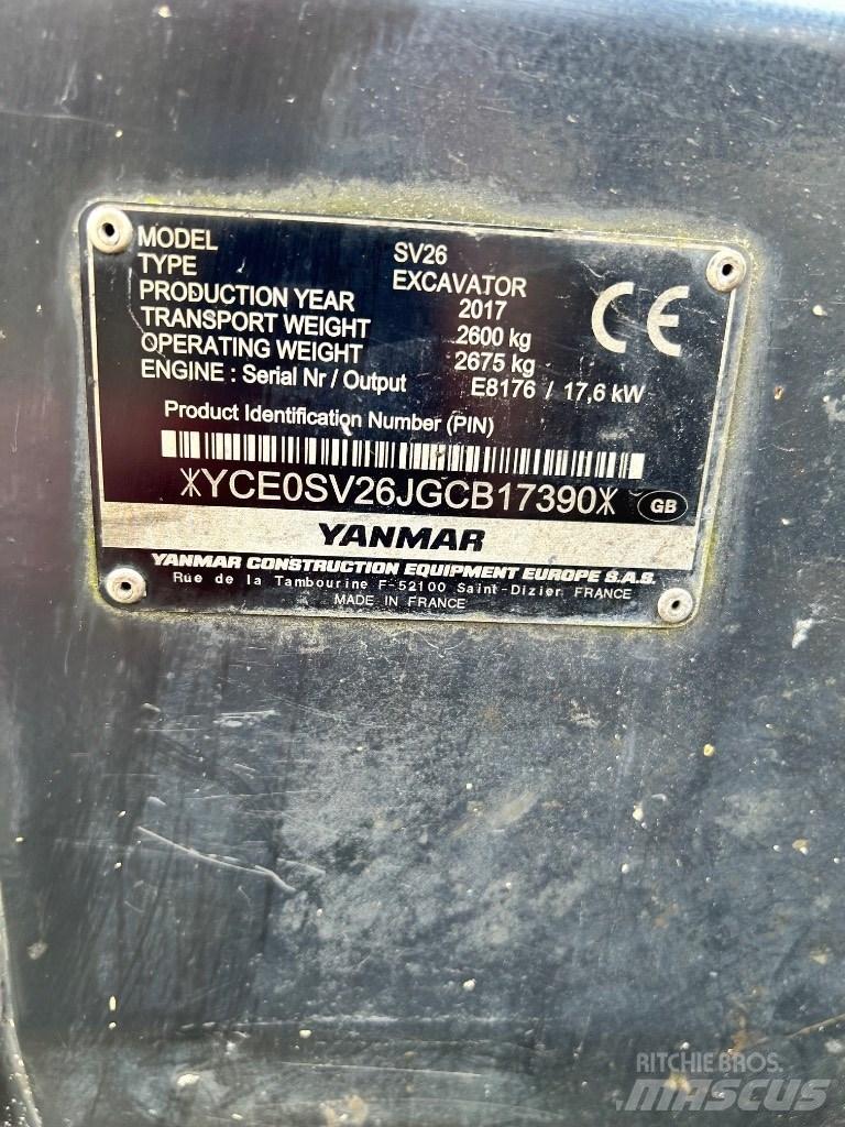 Yanmar SV 26 Mini ekskavatori < 7 t