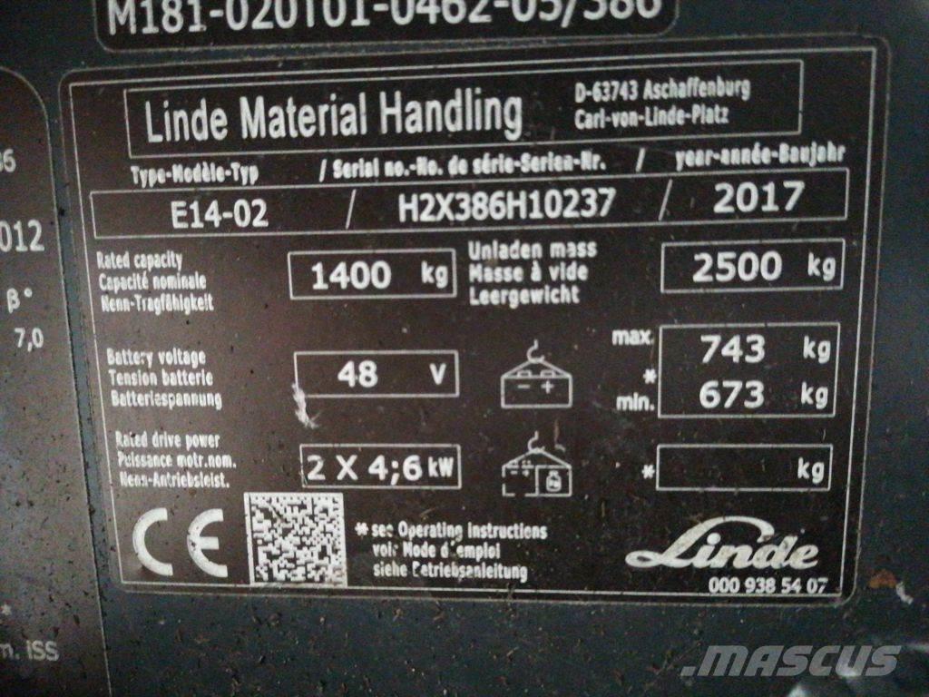 Linde E14-02 Elektriskie iekrāvēji
