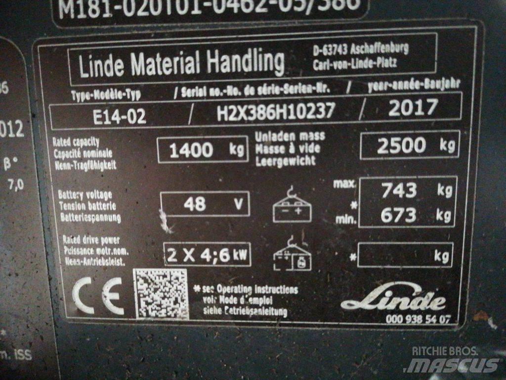 Linde E14-02 Elektriskie iekrāvēji