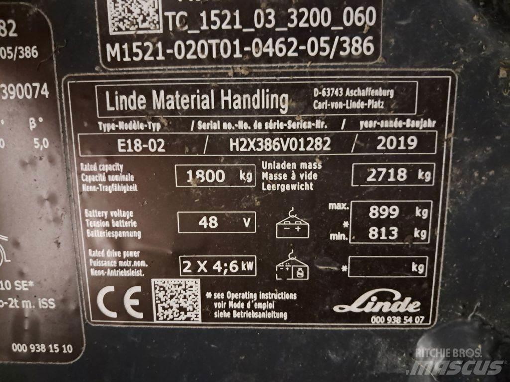 Linde E18-02 Elektriskie iekrāvēji
