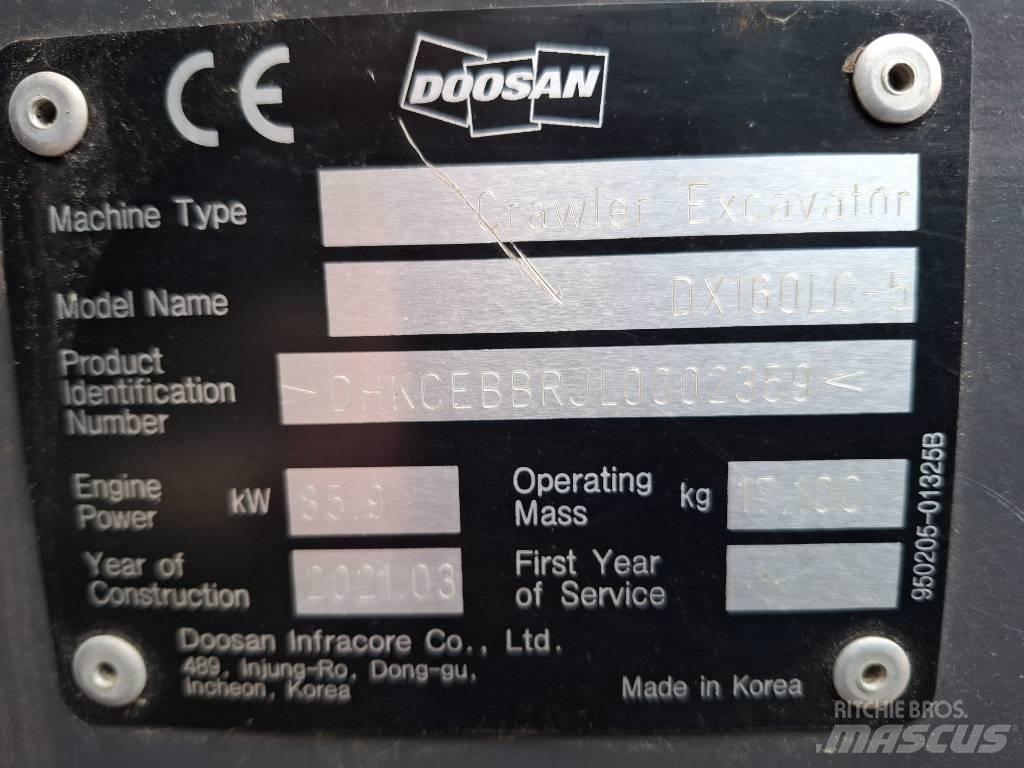 Doosan DX160LC-5 Kāpurķēžu ekskavatori