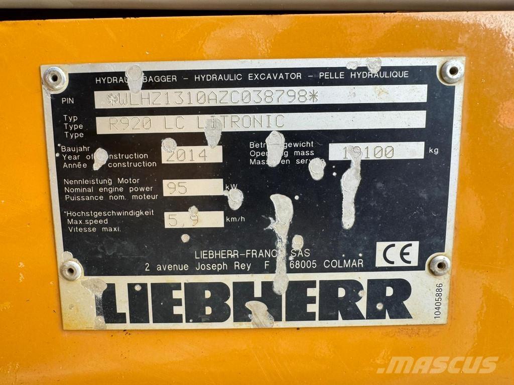 Liebherr R920LC Kāpurķēžu ekskavatori