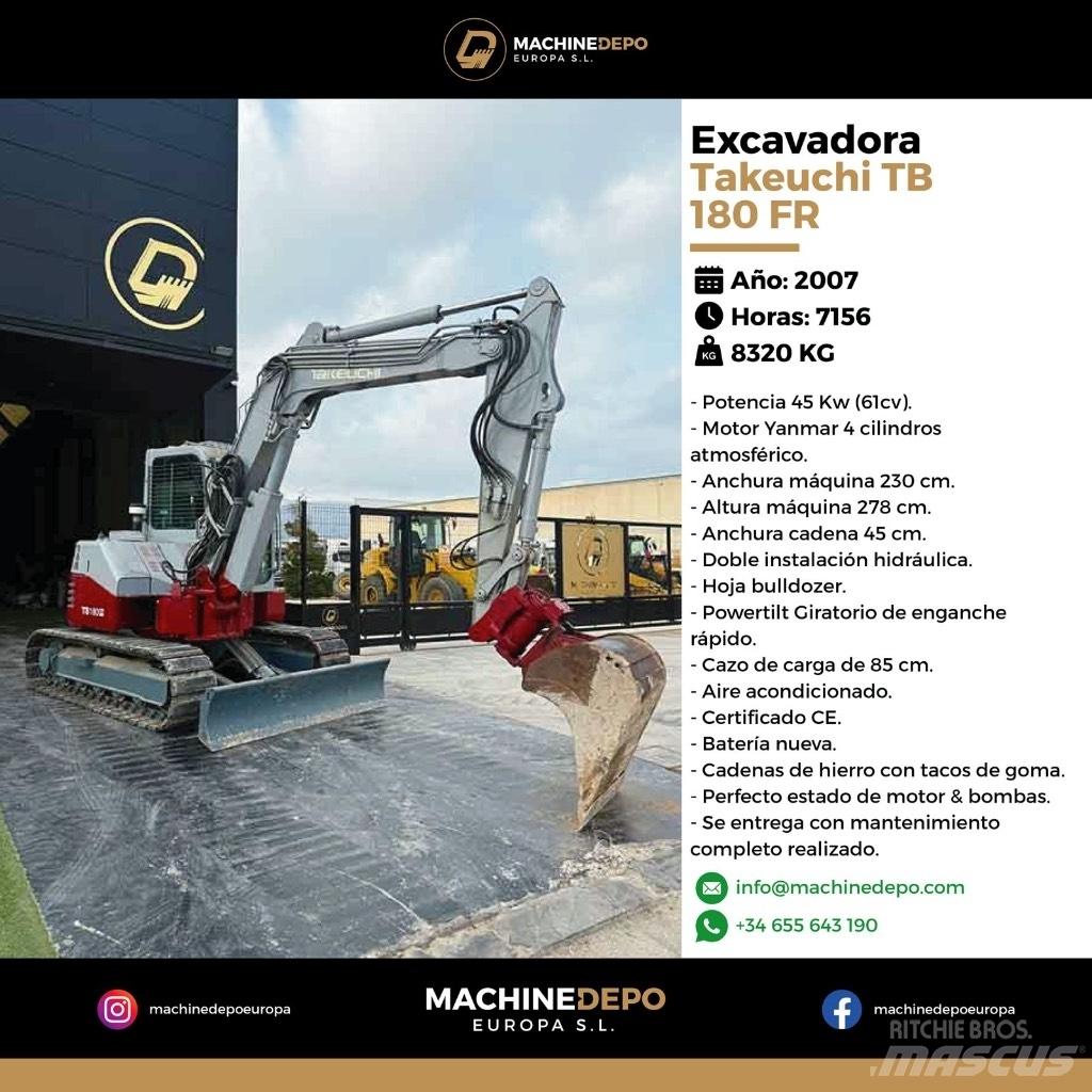 Takeuchi TB 180 FR Vidēja lieluma ekskavatori 7 t - 12 t