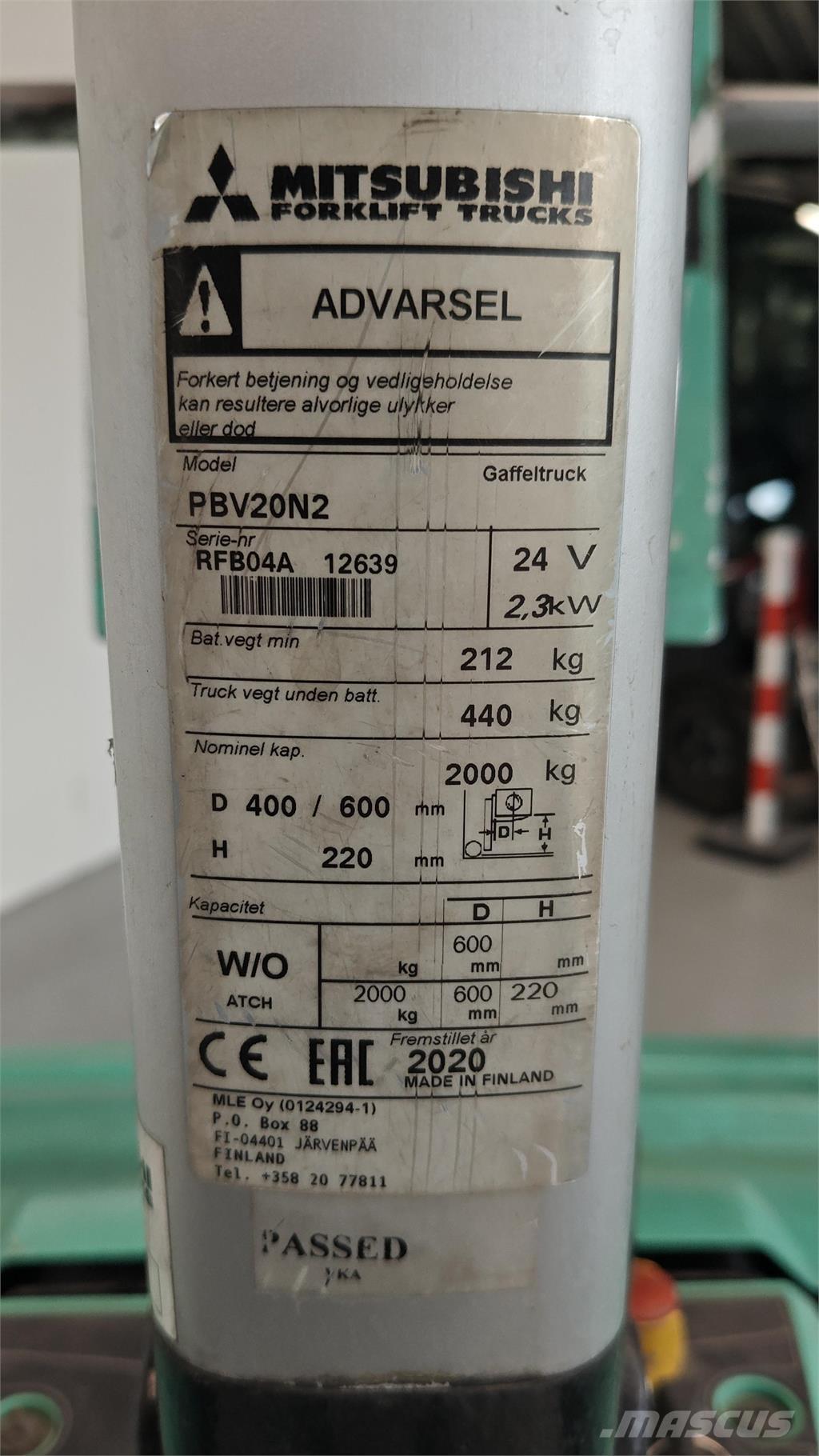 Mitsubishi PBV20N2 Pašgājējplatformas