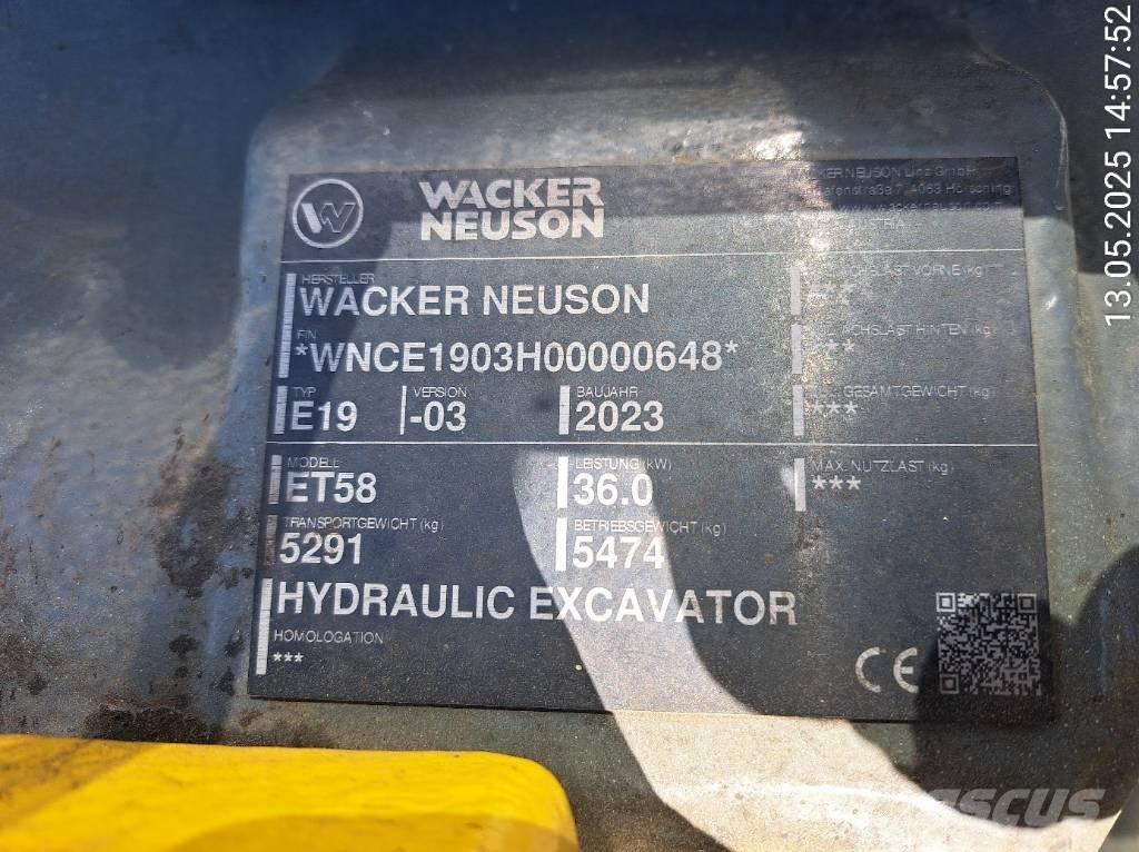 Wacker Neuson ET58 Kāpurķēžu ekskavatori