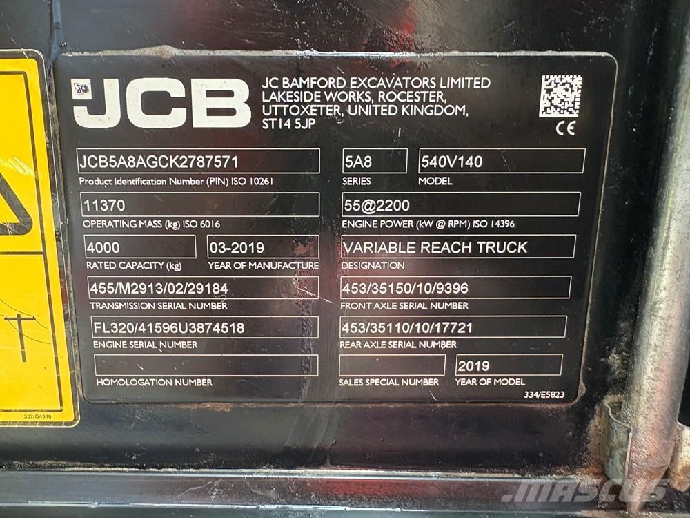 JCB 540-140 Teleskopiskie manipulatori