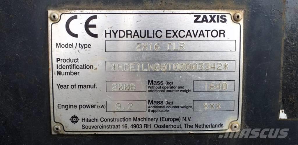 Hitachi ZX 16 CLR Mini ekskavatori < 7 t