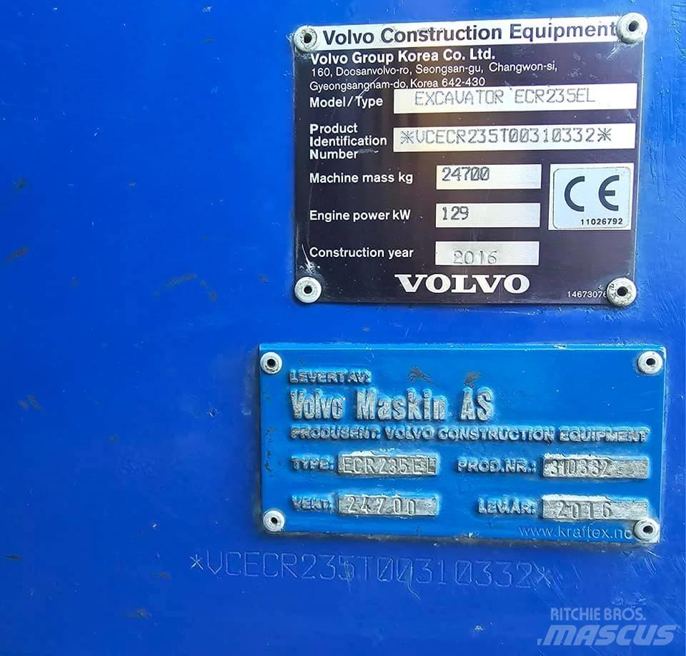 Volvo ECR 235 EL Kāpurķēžu ekskavatori