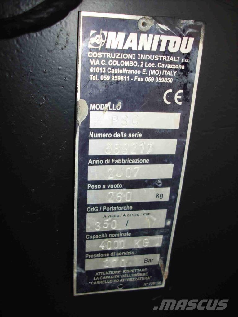 Manitou PSC4000 Iekraušanas tehnika- Citi