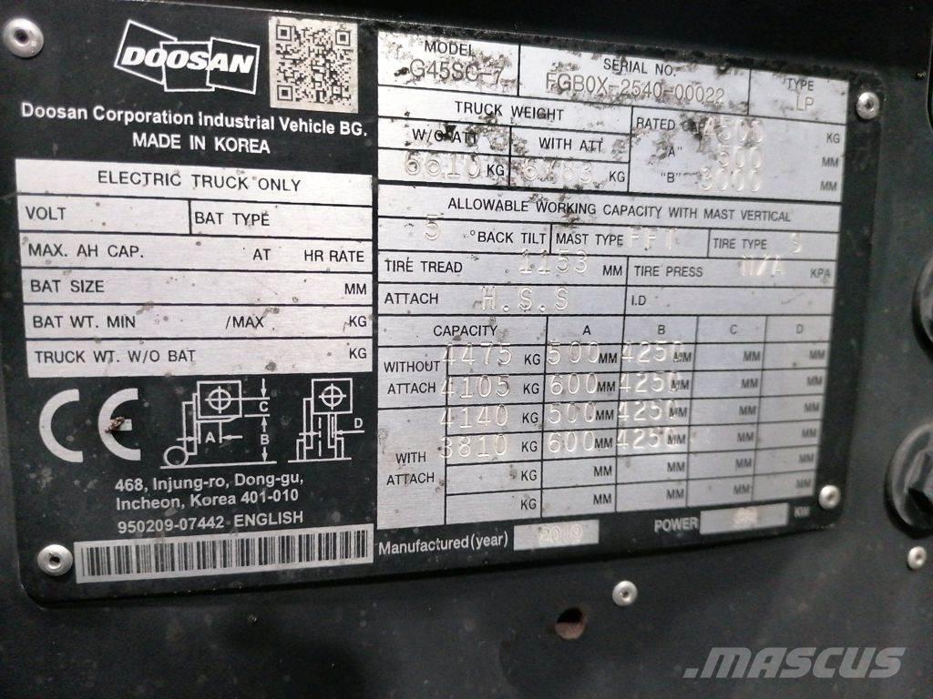 Doosan G45SC-7 LPG tehnika