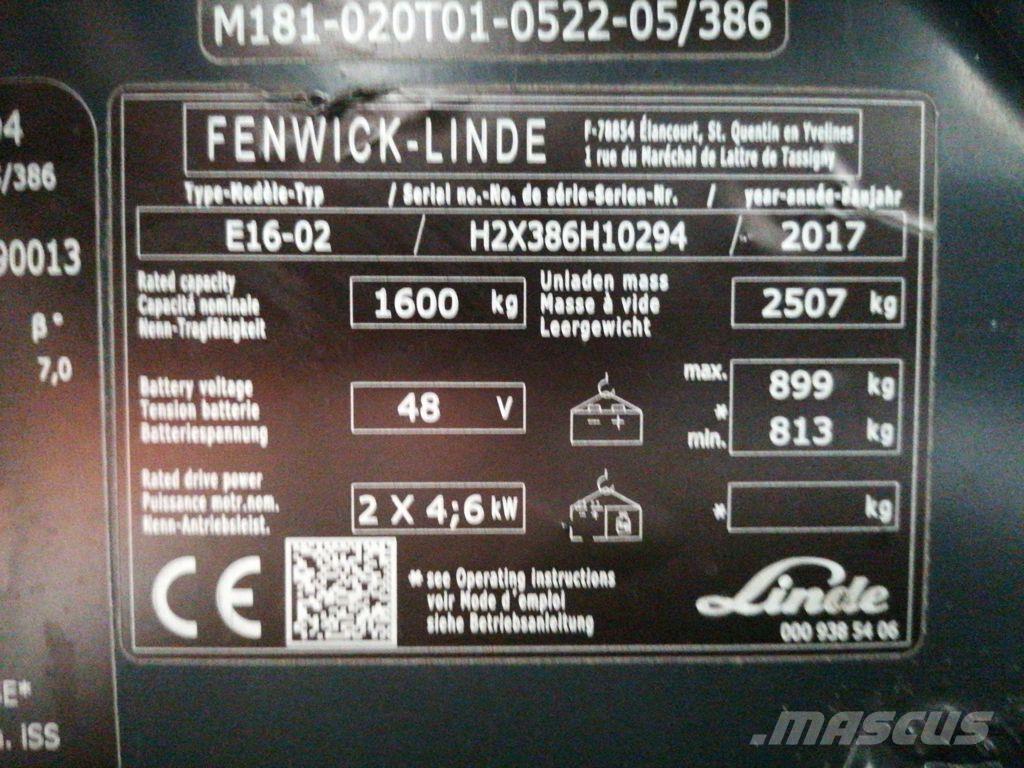 Linde E16 Elektriskie iekrāvēji