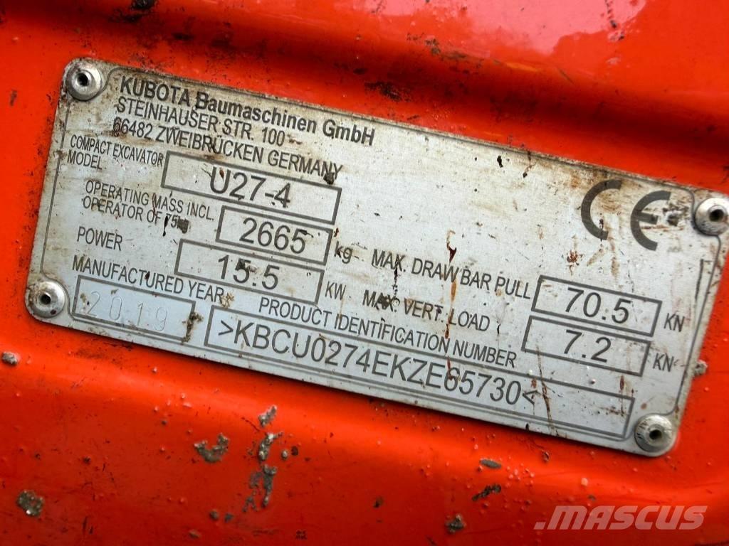 Kubota U 27-4 Mini ekskavatori < 7 t