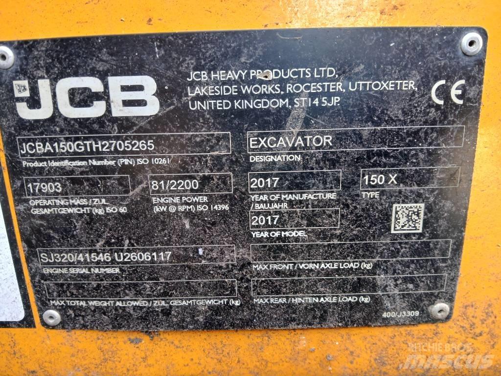 JCB 150X Kāpurķēžu ekskavatori