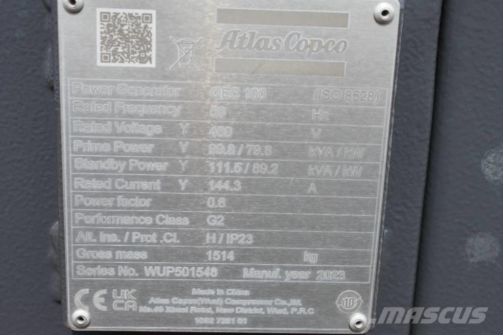 Atlas Copco QES 100 Dīzeļģeneratori