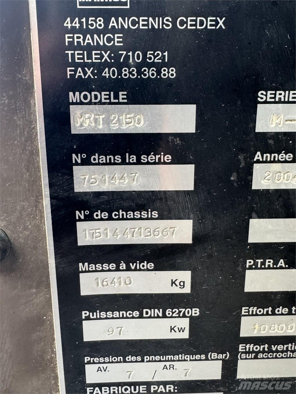 Manitou MRT 2150 Teleskopiskie manipulatori