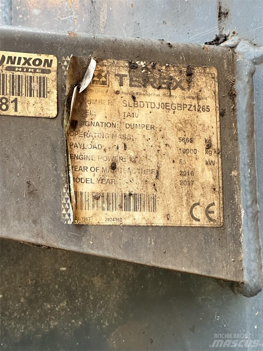 Terex TA10 Mini pašizgāzēji