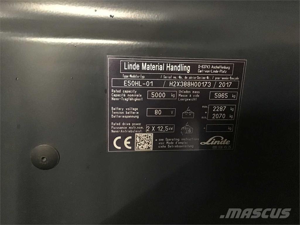 Linde E50HL Elektriskie iekrāvēji