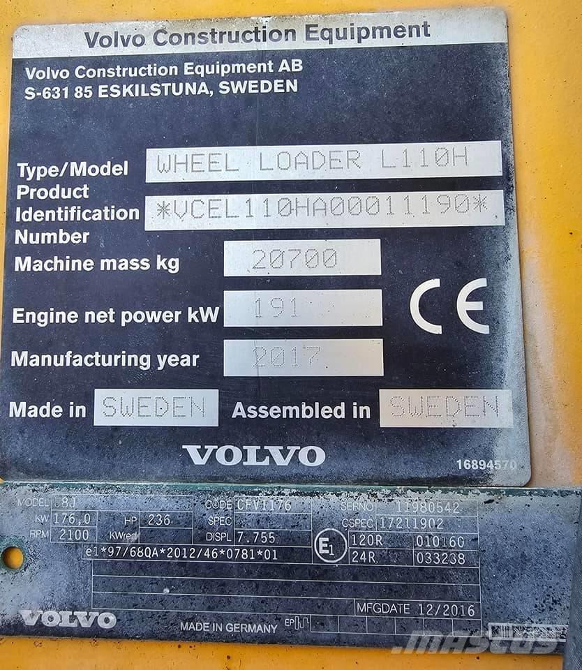 Volvo L 110 H Iekrāvēji uz riteņiem