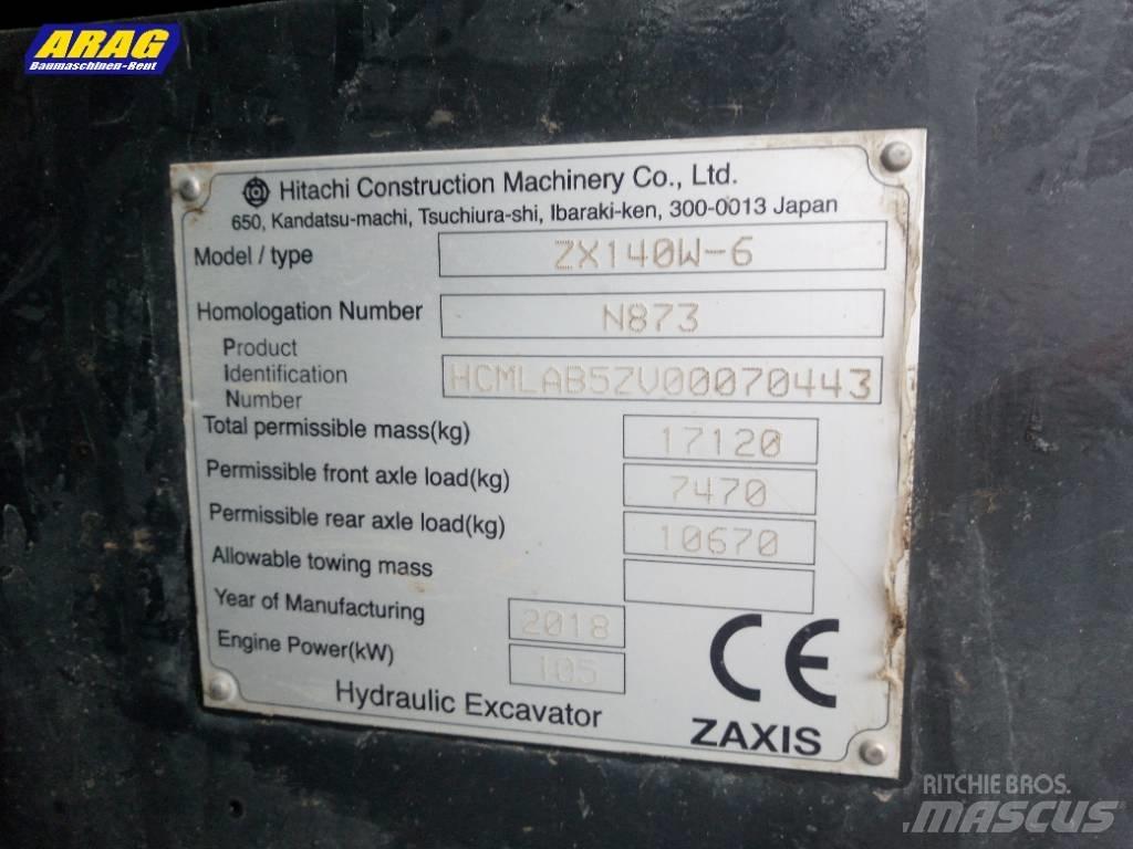 Hitachi ZX 140 W-6 Ekskavatori uz riteņiem