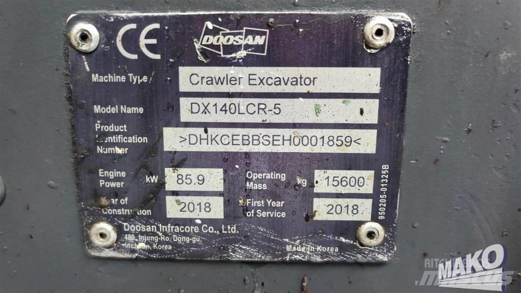 Doosan DX 140 LCR Kāpurķēžu ekskavatori