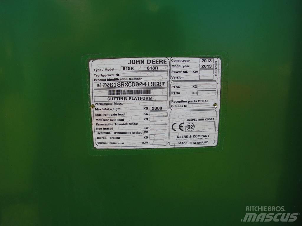 John Deere 618 R Ražas novākšanas galvas