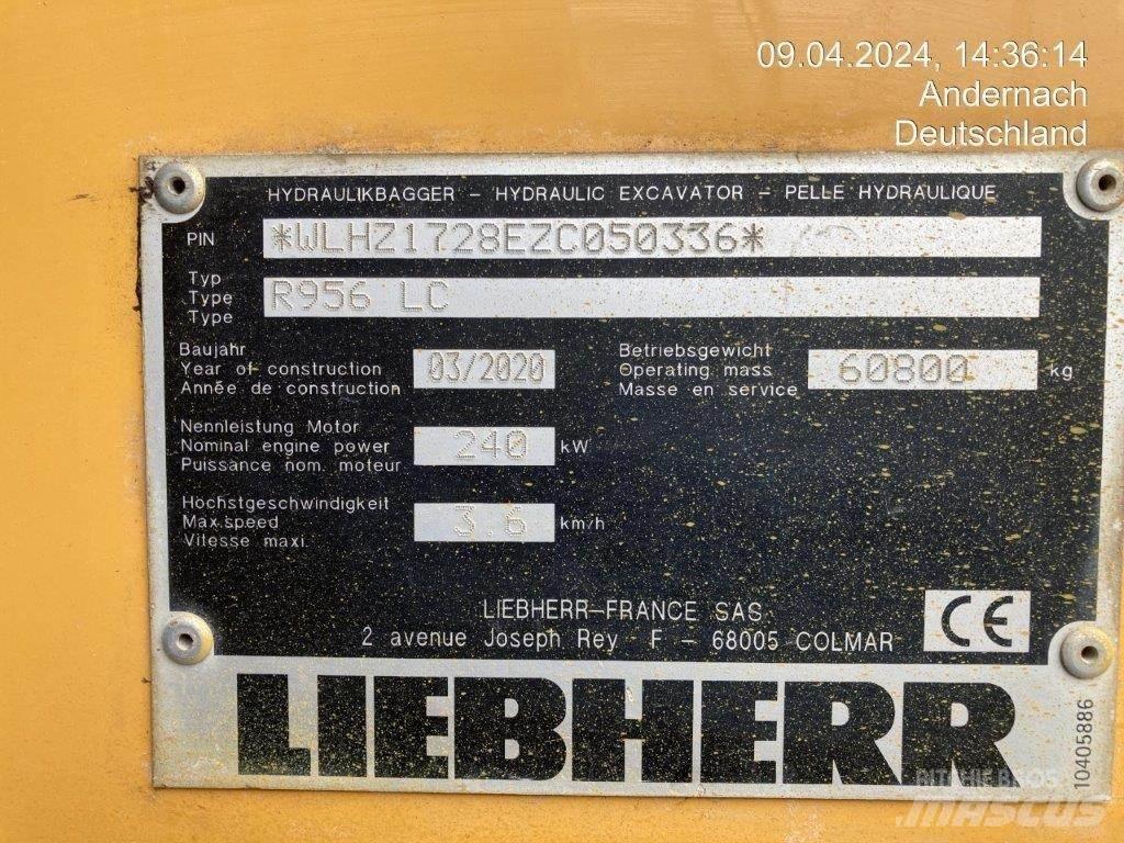 Liebherr R956 LC Kāpurķēžu ekskavatori