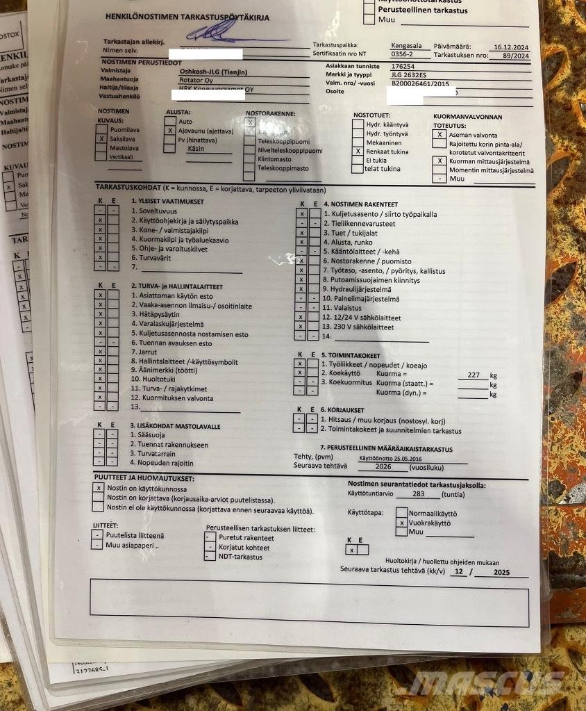 JLG 2630 ES Šķerveida pacēlāji