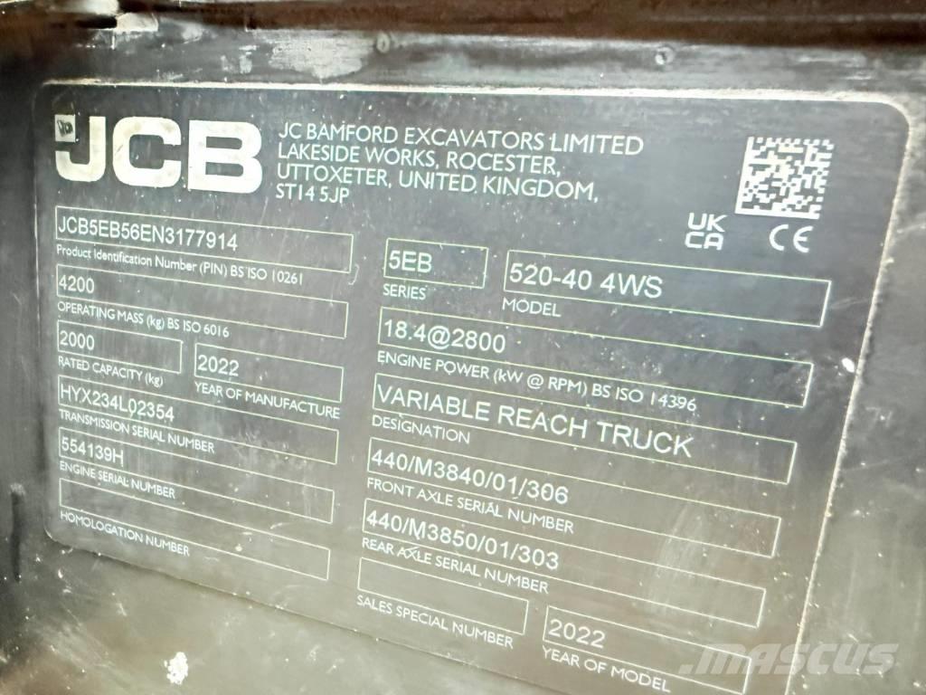 JCB 520-40 Teleskopiskie manipulatori