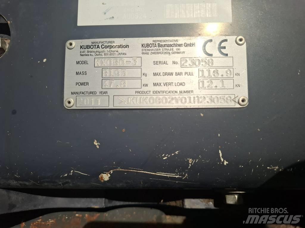 Kubota KX 080-3 Vidēja lieluma ekskavatori 7 t - 12 t