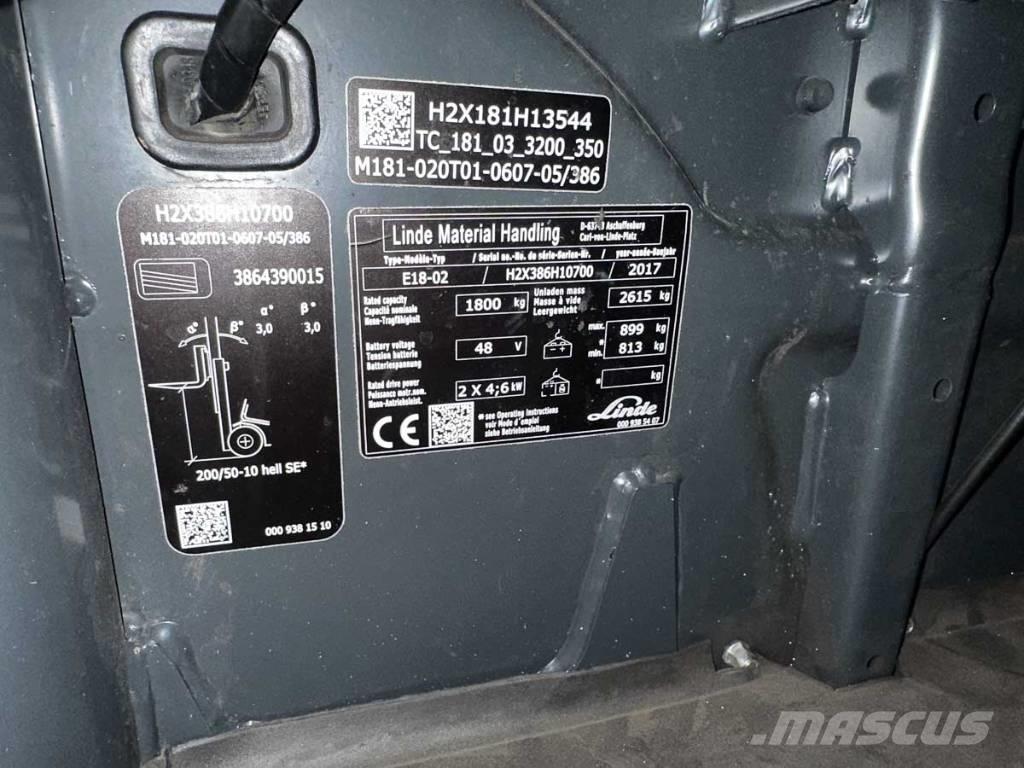 Linde E 18 Elektriskie iekrāvēji