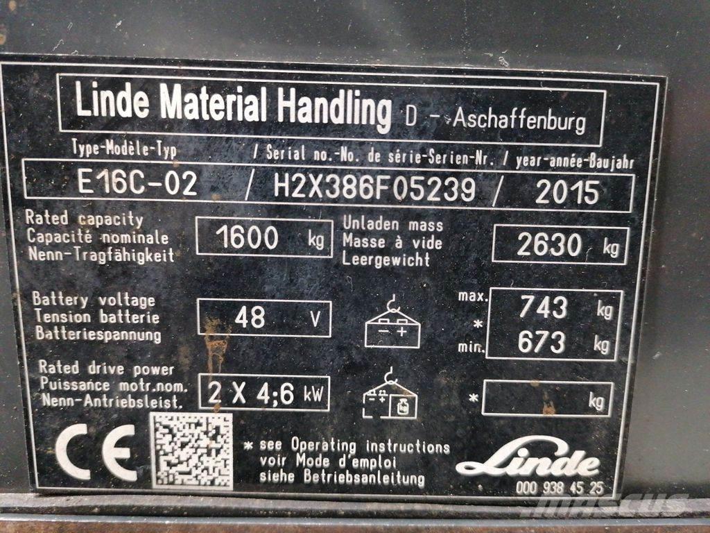 Linde E16C-02 Elektriskie iekrāvēji