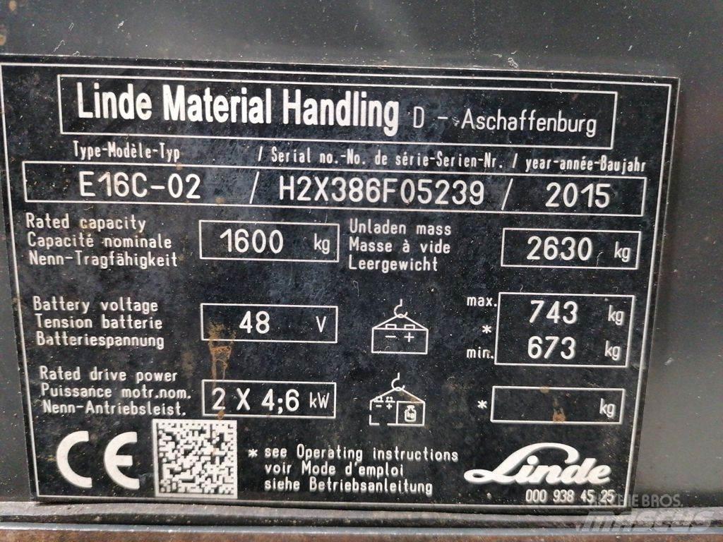 Linde E16C-02 Elektriskie iekrāvēji