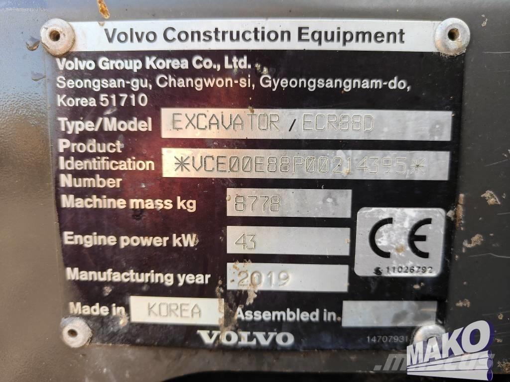 Volvo ECR 88 D Vidēja lieluma ekskavatori 7 t - 12 t