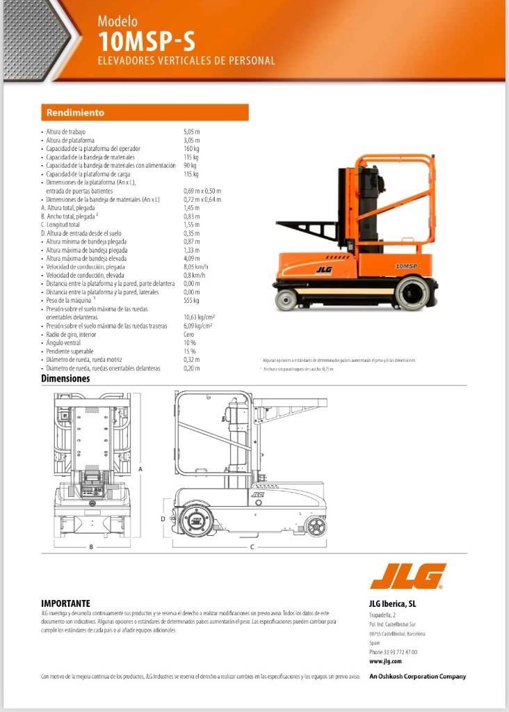 JLG 10 MSP Vertikālie pacēlāji