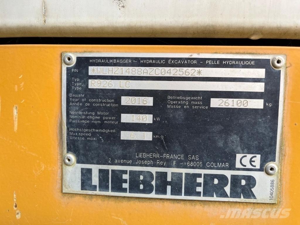 Liebherr 926 Kāpurķēžu ekskavatori