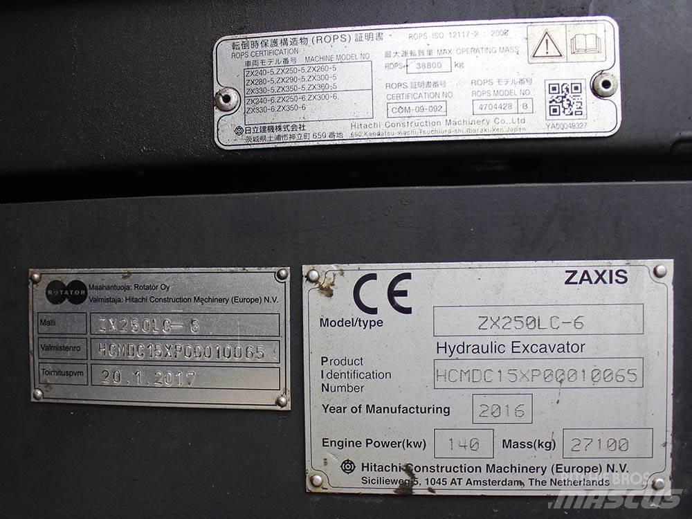 Hitachi ZX 250 LC-6 Kāpurķēžu ekskavatori
