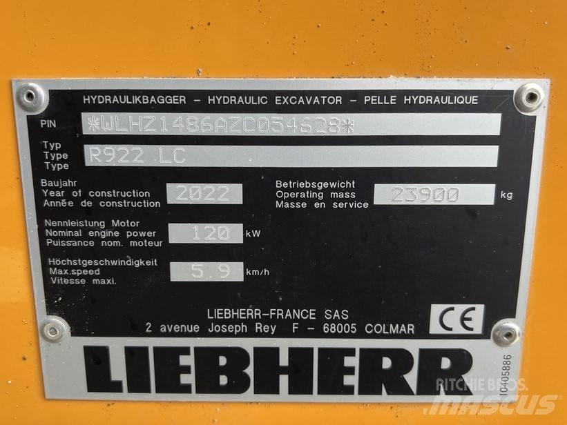 Liebherr R922 LC Kāpurķēžu ekskavatori