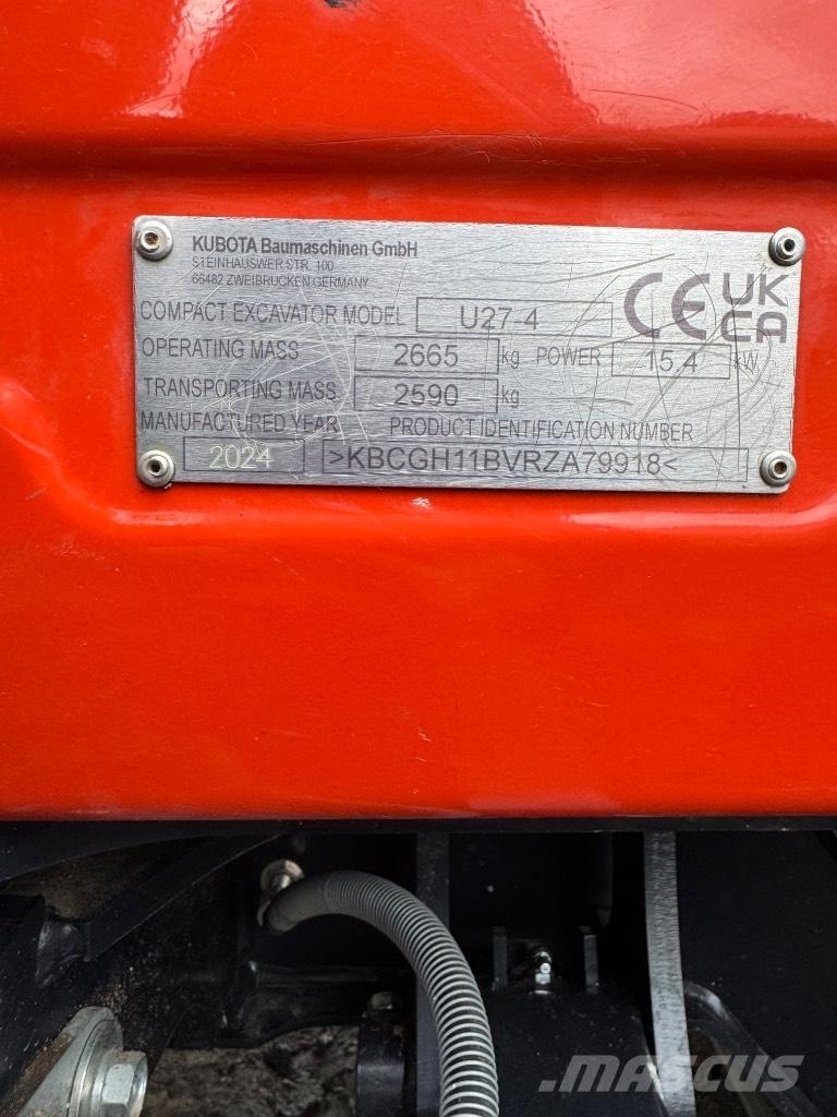 Kubota U 27-4 Mini ekskavatori < 7 t