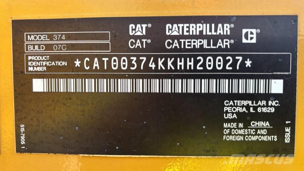 CAT 374 Kāpurķēžu ekskavatori