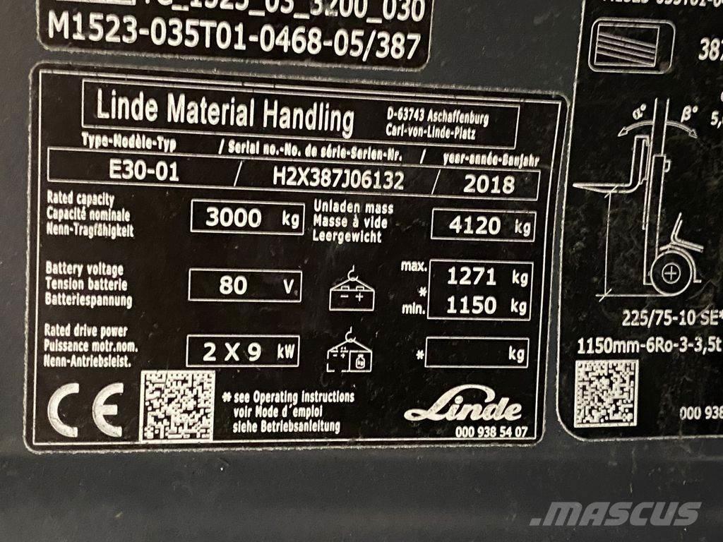 Linde E30-01 Elektriskie iekrāvēji