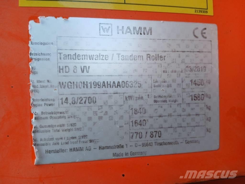 Hamm HD8 VV, Vält Divvalču grunts veltņi