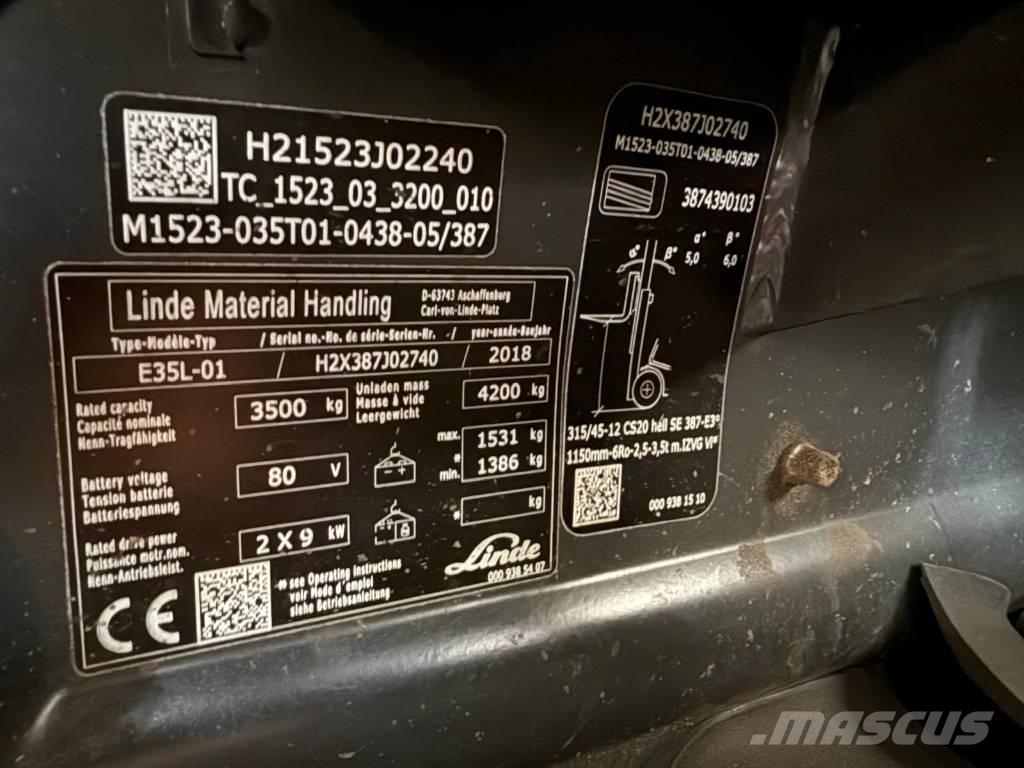 Linde E35L-01 Elektriskie iekrāvēji